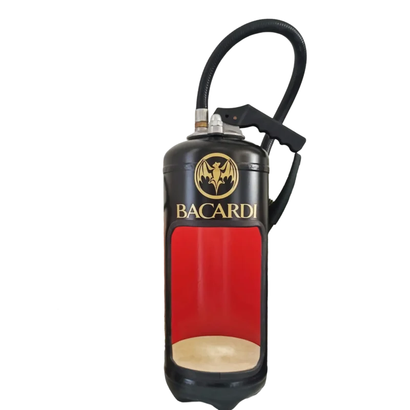 Extincteur "Bacardi" noir et rouge